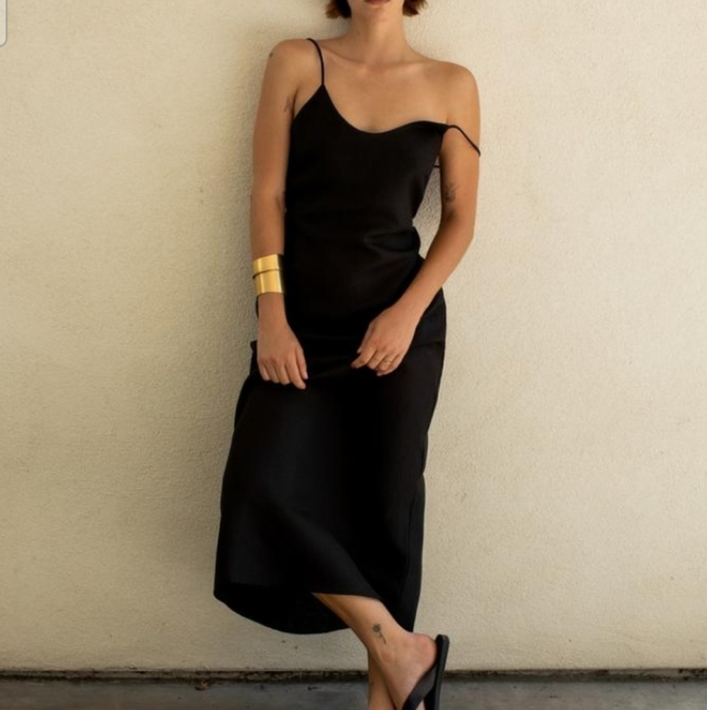 Zara | Black linen Midi Dress